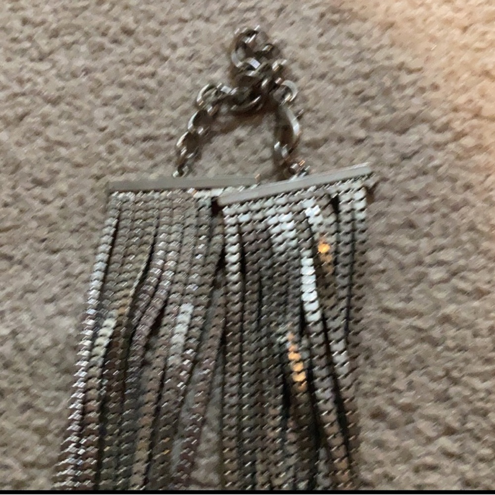 Multiple Silver Strand Necklace Statement - image 5